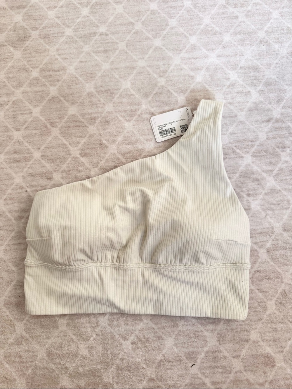 Lululemon Align Asymmetrical Ribbed One-Shoulder Bralette BONE Size 6